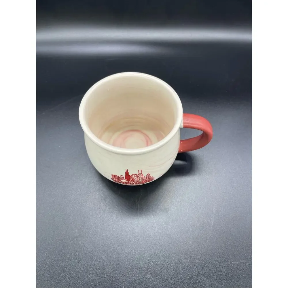 Bye Bye Chicago Mug White & Marbled Pink 
